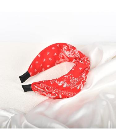 Red Bandana Headband for Women - Knotted Boho Hairband for Non Slip Twist Knot Style - Buy Online on GoSupps.com