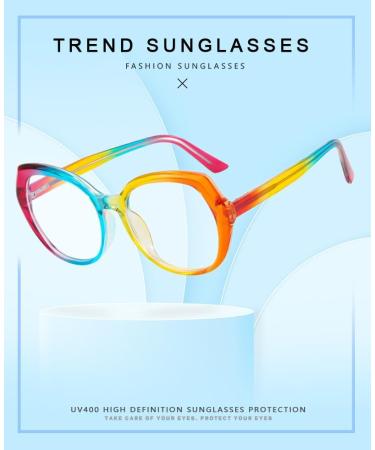 SERONI TR90 Blue Light Blocking Glasses for Women & Men - UV Protection Computer & Reading Frames 53mm Colored Polygon Design - Buy Online on GoSupps.com