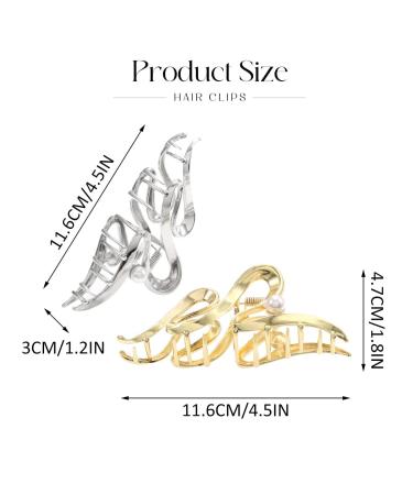 Brinie Gold Metal Pearl Hair Clips Set - Stylish Nonslip Hair Clamps for Women and Girls - Buy Online on GoSupps.com