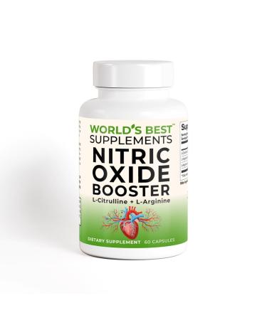World's Best Supplements Nitric Oxide Booster L-Arginine & L-Citrulline Complex 400mg 60 Capsules