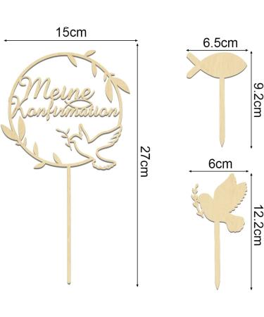 Shop 3PCS Cake Topper Communion | Wood Baptism & Confirmation Decor for Young Girls - Buy Online on GoSupps.com