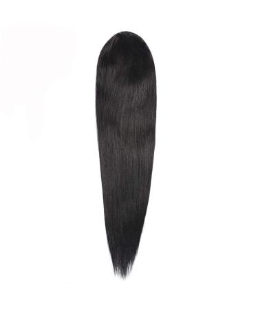 Ponytail Human Hair Extension - 12 Straight Drawstring Ponytail in Natural Black for Women - Buy Online on GoSupps.com