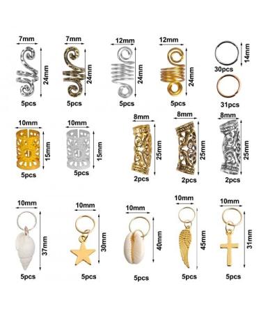 Pinsheng 159-Piece Aluminum Hair Coil Dreadlocks Accessories | Dreadlocks Jewelry Cuffs & Clips for Braids Decoration - Buy Online on GoSupps.com
