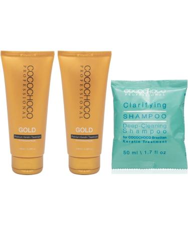 COCOCHOCO GOLD Professional Or Premium Keratin Hair Treatment 200ml + Clarifying Shampoo 50ml - Buy Online on GoSupps.com