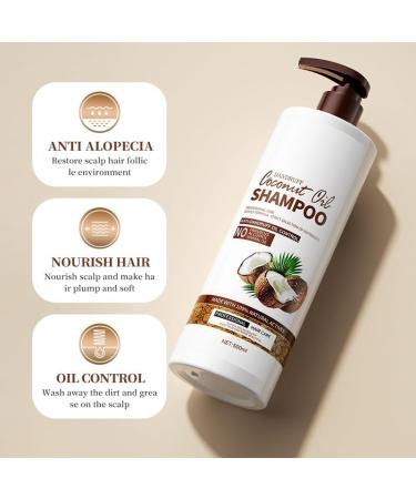 Coconut Oil Shampoo Anti-Dandruff Coconut Oil Moisturizing Treatment Hydrating Repair Shampoo for Normal Dry and Damaged Hair - Buy Online on GoSupps.com