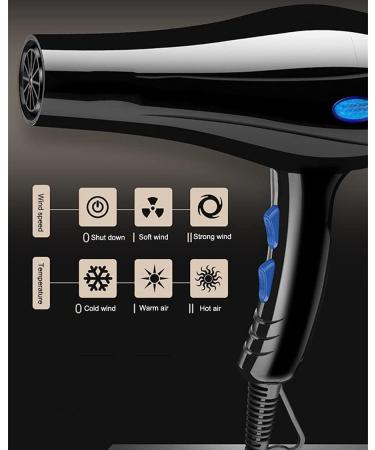 Healthy Ionic Hairdryer 2200W Ionic Conditioning Hair Dryer Professional Blu-Ray Hair Dryer Airflow Concentrator Fast Drying and Low Noise Powerful Fast Dry Hair Dryer 2 Speed 3 Heat Setup Small Gift - Buy Online on GoSupps.com