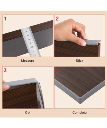 Flintronic 5m*12mm U-Shape Flexible Furniture Edge Banding - Self Adhesive TPE Wood Edging Tape for Baby Safety - Gray - Buy Online on GoSupps.com