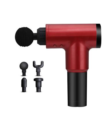 Electrical massage device Fascia gun vibrating muscle membrane Instrument Membrane Muscle Relaxator neck mask pistol loosening device 4 massage heads 6 tooth wheels place four colors a red
