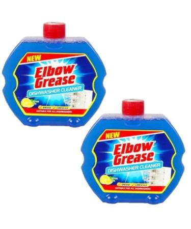 2 x 250ml Elbow Grease Dishwasher Cleaner Fresh Lemon Cuts Through Grease And Limescale