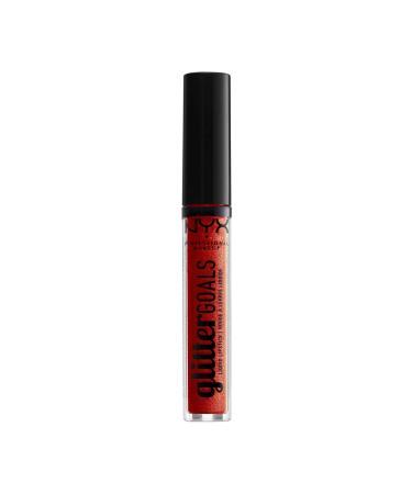 NYX PROFESSIONAL MAKEUP Glitter Goals Liquid Lipstick - Shimmy (Coral Orange With Gold Glitter) Shimmy 0.10 Ounce (Pack of 1)
