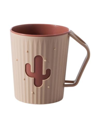 Toothbrush Travel Case Bathroom Cups with Handles Brushing Cup with Toothbrush Holder Plastic Mug for Home (Color : Orange)