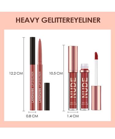 12-Piece Matte Liquid Lipstick & Lipliner Set - Long-Lasting, Waterproof Nude Lip Makeup Gift for Women - Red Lifter Lip Gloss - Set A - Buy Online on GoSupps.com