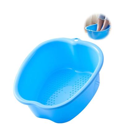 Foot Soaking Tub Foot Bath Basin for Soaking Large Size Sturdy Plastic Soaking Feet Bucket Massager Tub Exfoliation Callus Foot Spa Bath Bucket for Women and Men Blue