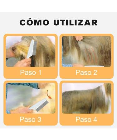 Pet Flea Cleaner Comb 2pcs Grooming Brush Magic Fine Pet Comb Stainless Steel Massage Comb Kit for Small Dogs and Cats (blue) - Buy Online on GoSupps.com