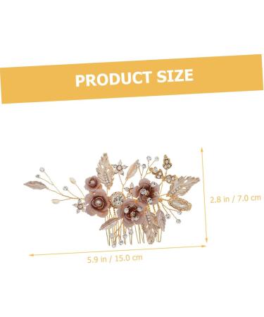 Beatifufu Flower Leaf Comb Bridal Hair Accessories Flower Bridal Hair Comb Wedding Hair Accessories Rhinestone Bridal Hair Comb Wedding Hair Comb Bride Alloy Rhinestone Crystal Headgear - Buy Online on GoSupps.com