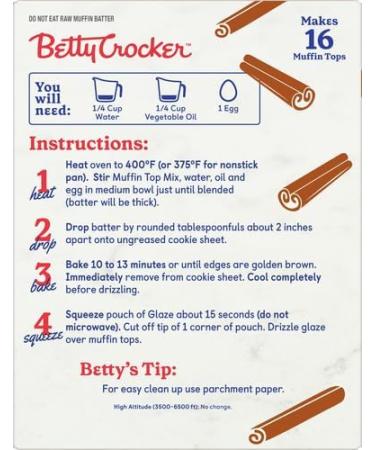 Betty Crocker Cinnamon Muffin Tops Baking Mix 13.4 oz Box - Buy Online on GoSupps.com