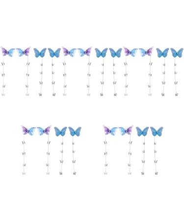 10 Pairs Tassel Butterflies Hair Clip Blue Pink Butterflies Hairpin Double Layer Fabric Butterfly Clips Flower Fairy Crown Flower Fairy Accessories for Beautiful Girls - Buy Online on GoSupps.com