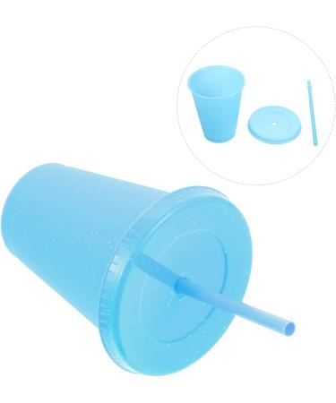 Luxshiny Kids Plastic Sippy Cup - Clear Water Bottle with Straw for Sports, Iced Coffee, and Milk - BPA-Free Children's Drinking Bottle - Blue - 12X10.2CM - Buy Online on GoSupps.com
