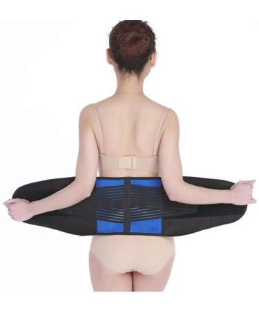 Adjustable neoprene support belts with double withdrawal for men and women back pain posture corset lumbar pest belts waist/abdominal support (blue S) Blue S