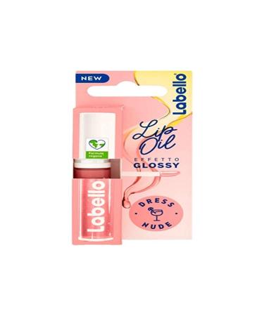 Labello Lip Oil Glossy Effect - Dress Nude 5.5 ml lip gloss with vegan formula volume effect 100% natural lip gloss of Valentina Ferragni
