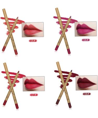 Lip Pencil Set 8pcs LIP LIP CURT KIT TEMPERPHERSHER LIP LIP LIVERS LE DURNATION RETRO LE Lipsticks with Golden Sweat Proof Lip Set - Buy Online on GoSupps.com