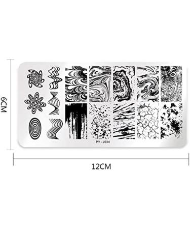 Marble Stamping Stencil PY-J34 - Abstract Nail Art Stamp Plate for Stunning Nail Designs | International Shipping - Buy Online on GoSupps.com