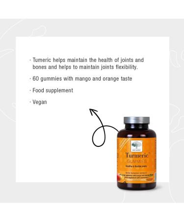 New Nordic Turmeric Gummies - Joint Pain Relief - Mango & Orange Flavour - Vegan - 60 Gummies - Buy Online on GoSupps.com