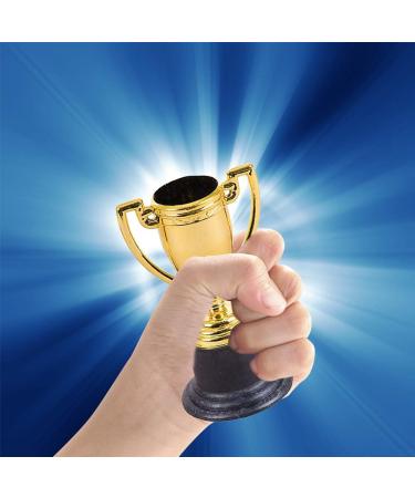 ArtCreativity Gold Plastic Trophies for Kids - Pack of 12 | 4 Inch Golden Colored Trophy Set for Football, Soccer, Baseball | Carnival Prizes and Party Favors for Boys and Girls - Buy Online on GoSupps.com