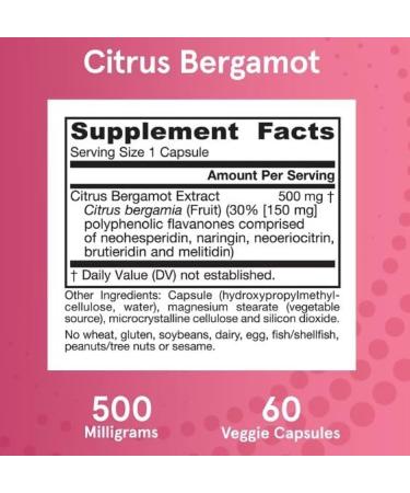 Jarrow Citrus Bergamot 500mg - 60 vcaps - Cardiovascular Support & Natural Antioxidant - High Quality Food Supplement - Buy Online on GoSupps.com