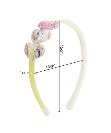 Buy Candygirl Glitter Frontal Ligaments for Girls - Sequin Hair Bands with Bow | 6 Multicolored Alice Headbands with Heart Star & Butterfly Designs - Buy Online on GoSupps.com