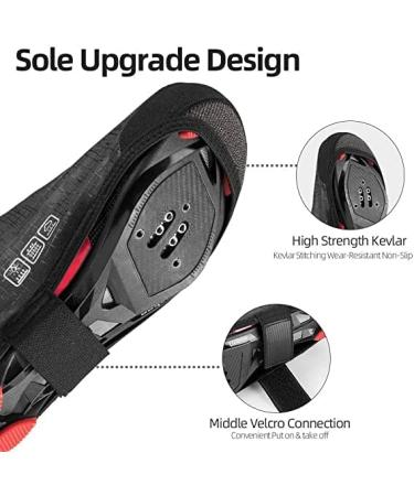 Rockbros Waterproof Overshoes - Windproof Shoe Covers for Racing MTB Outdoor Sports | Unisex Black | Sizes 42-46 EU - Buy Online on GoSupps.com