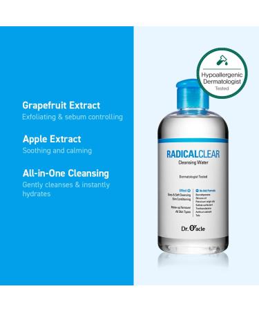 Radicalclear Cleansing Water | Korean Beauty Face Wash & Makeup Remover for All Skin Types | Dermatologist Tested - Buy Online on GoSupps.com