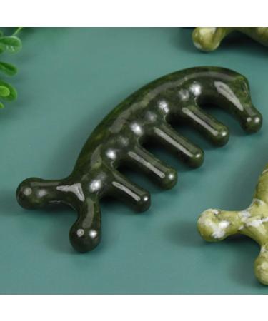 Beaupretty Jade-Head Massage Device | Gua Sha Scraper for Scalp Facial Back & Body | Stress Relief - Dark Green - Buy Online on GoSupps.com