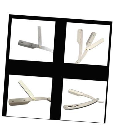 Beavorty razor 2st razor made of stainless steel hairdresser razor cord mustache scissors trim shaver handwell for men