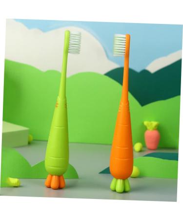 Buy Gleavi 4-Pack Carrot Manual Toothbrushes - Soft Contoured Bristles for Toddlers - Eco-Friendly PP Hand Toothbrushes for Home Use - Buy Online on GoSupps.com