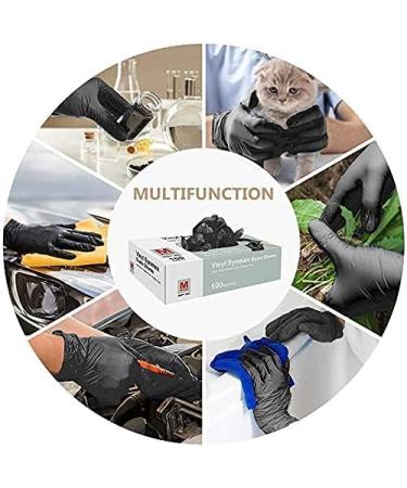 Synmax Black Vinyl Exam Gloves - Latex-Free & Powder-Free 100 pcs (BLACK) Large - Pack of 100 - Buy Online on GoSupps.com