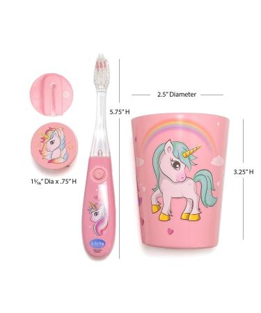 Lily's Home Kids Unicorn Toothbrush Set with Flashing Timer, Cup, and Cover - Encourage Children to Brush Teeth! - Buy Online on GoSupps.com