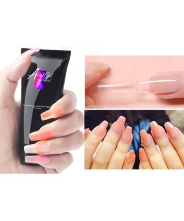 30 ml Poly Nail Gel - UV LED Nail Extension Kit for DIY French Art Design - Nude Pink & Clear - Perfect for Beginners - Buy Online on GoSupps.com