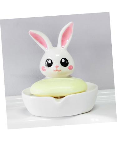 Ciieeo 4pcs Ceramic Soap Dish Desk Cup Holder Jewelry Trays Soap Rack Jewelry Stand Soap Holder Keychain Holder Bathroom Accessory Rabbit Miss White Ceramics Portable Household Products - Buy Online on GoSupps.com