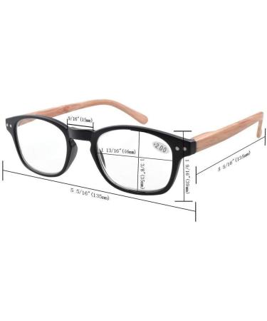 Eyekepper UV Protection Reading Glasses - Bamboo Look Anti-Reflective Red Frame & Yellow Tinted Lenses +3.0 - Buy Online on GoSupps.com