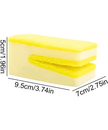 Fovolat Dish Sponges - U-Shaped Dish Scrubber Scouring Pad Non-Scratch Dish Wash Sponge Reusable Scrubbing Sponge for Kitchen Sink Bathroom Toilet Yellow - Buy Online on GoSupps.com