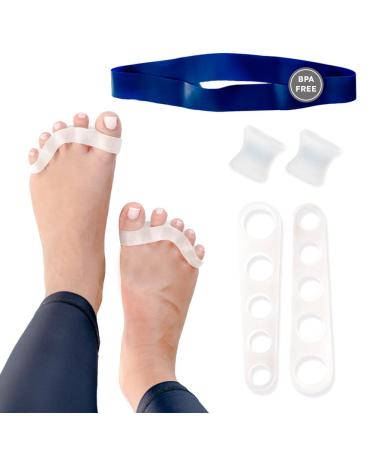 Awesome Toes Spacers & Separators Kit Fast Relief for Hammertoe & Bunions | Includes Toe Stretch Band Individual Toe Spacers & Full Toe Spacers for Walking Running & Yoga Practice | Large Large Kit