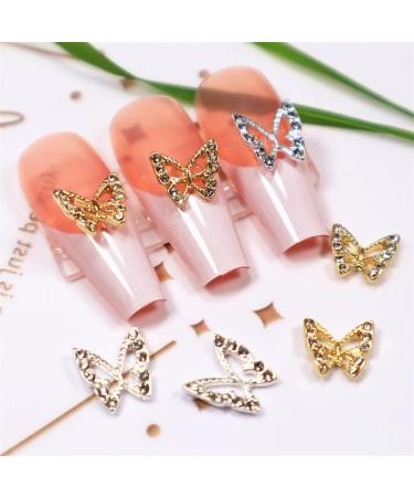 KACHIMOO 20pcs Metal Butterfly Nail Charms Silver 3D Nail Gems for Acrylic Nails DIY Craft | Nail Rhinestones & Art Accessories - Buy Online on GoSupps.com