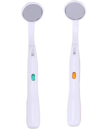 HEALIFTY 2 PCS Dental Mirror Set with LED Light Bright Oral Inspection Tool for Teeth Care (Green & Orange) - Buy Online on GoSupps.com