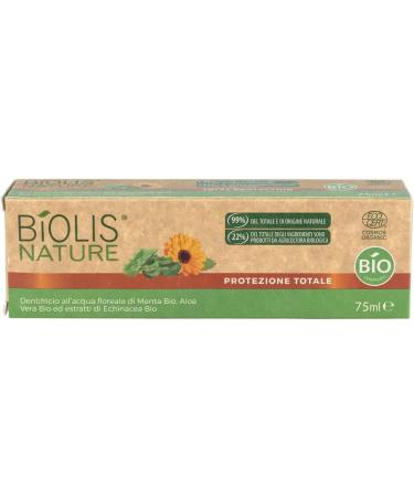  Biolis Biolis Total Protection Toothpaste Organic Menta and Organic Aloe Vera 75 ml - Buy Online on GoSupps.com