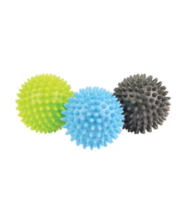Fitness-Mad massage ball with knobs 6.5 cm pack of 3 multicolored.