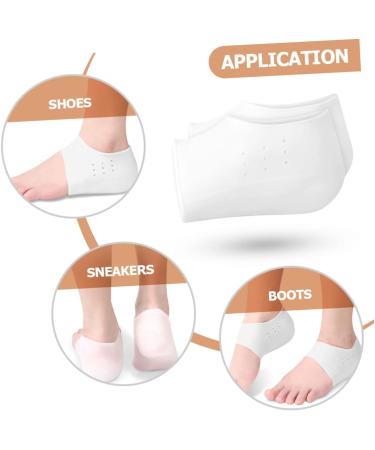 FOMIYES Height Increasing Insole Sock Pads - Silicone Heel Protectors for Men & Women | Non-Slip Silicone Heel Sleeves | White Half Shoe Inserts - Buy Online on GoSupps.com