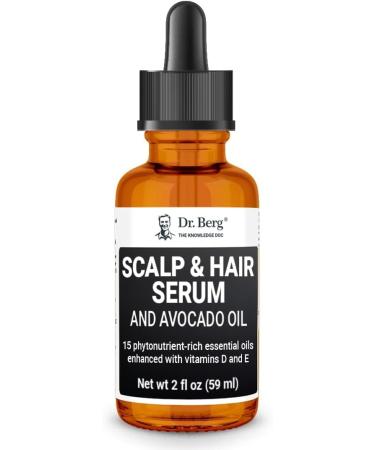 Dr Berg's (All In One) Hair Growth Serum w/ Jojoba Oil & Castor Oil For Fuller Thicker Hair | Contains 13 Plant-Based All Natural Hair Growth Oils | Added Vitamin E & D for Enhancement | 2 fl oz