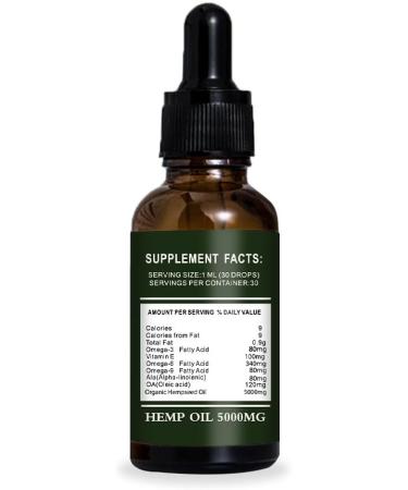 (2 Pack) 5000mg Organic Cold-Pressed Hemp Oil - Rich in Omega 3-6-9 - Natural Hemp Drops - Made in USA - Buy Online on GoSupps.com