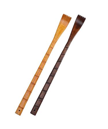 ASTAGI back scratches made of wood in a classic style with a long handle to relieve itching for relaxation and massage 2 pieces